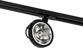 System szynowy z 5 reflektorami czarny 1-fazowy - Go