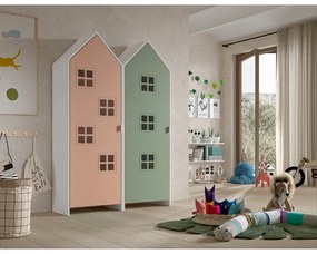 Zielono-różowa szafa dziecięca 115x171,5 cm CASAMI BRUGES – Vipack