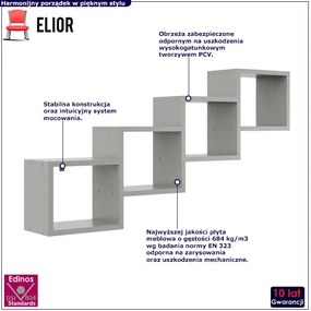 Szara nowoczesna półka wisząca N2-C49