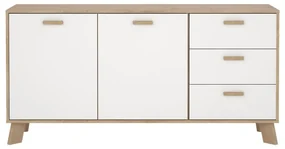 Biało-naturalna komoda w dekorze dębu 147x73x39 cm Ikast – Tvilum
