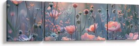 Obraz - Kwiaty w pastelowych kolorach (170x50 cm)