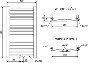 Mexen Ares grzejnik elektryczny 700 x 400 mm, 300 W, złoty - W102-0700-400-2300-50