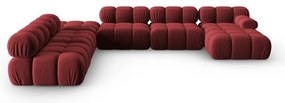 Czerwona aksamitna sofa 379 cm Bellis – Micadoni Home