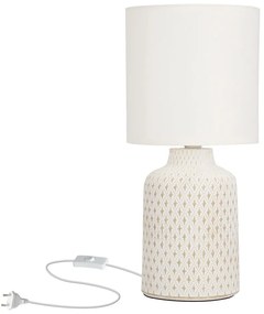 Kremowa lampa stołowa z tekstylnym kloszem (wys. 32 cm) Iner – Candellux Lighting