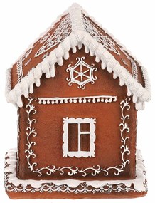 Dekoracja świąteczna Domek z piernika z oświetleniem LED, poliresin, 15 cm