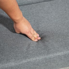 HOMCOM Trzyosobowa sofa tapicerowana, drewno kauczukowe, 154,5 x 69,5 x 73 cm, Szary