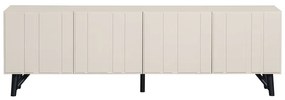 Kremowa szafka pod TV z litego drewna sosnowego 181x56 cm Miller – WOOOD