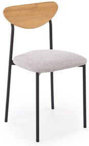 Zestaw stół + 4 krzesła, naturalny / czarny / popielaty DICKY