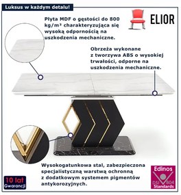 Rozkładany prostokątny stół biały + czarny B8-H14