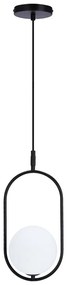 Czarna lampa wisząca ze szklanym kloszem 18.5x15 cm Cordel – Candellux Lighting