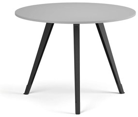 Stolik kawowy PRIMO ZEN, średnica 100 cm, czarna podstawa, szary