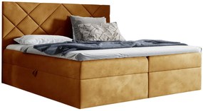 Żółte łóżko pikowane z pojemnikiem 5 rozmiarów G3-D00