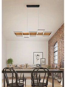 Czarno-naturalna lampa wisząca LED ze ściemniaczem Harper – Trio