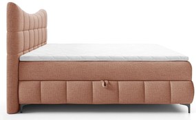 Łososiowe łóżko z pikowanym zagłówkiem 5 rozmiarów A5-P39