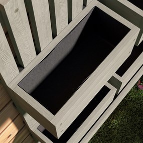 Outsunny Podwyższona grządka drewniana, regulowana z trejażem 60x16x100cm Szary | Aosom PL