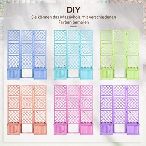 Outsunny Podwyższone Łóżko Ogrodowe z Składaną Kratą Doniczka z Ekranem Prywatności 133x165cm | Aosom PL