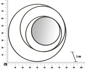 Lustro ścienne w metalowej ramie, Ø 80 cm