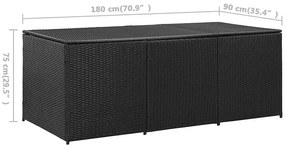 Rattanowa czarna skrzynia ogrodowa F6-Z26