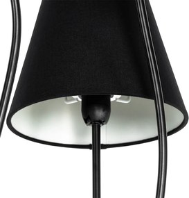 Designerska lampa podłogowa czarna z abażurami z tkaniny 5-światłowa - Melis