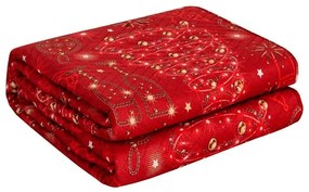 Narzuta na łóżko CHRISTMAS MAGIC, czerwona Rozmiar: 200 x 220 cm