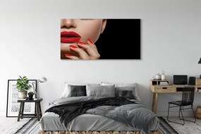 Obraz drukowany na płótnie Czerwień Ust i Paznokci
