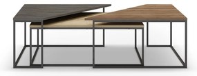 Stoliki z blatem w dekorze orzecha zestaw 3 szt. 70x110 cm Titan – Marckeric