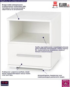 Szafka nocna PesaroN1 - biała