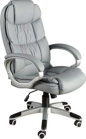 Obrotowe krzesło biurowe z szarej skóry ekologicznej 4154 ANGEL CERDA