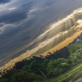 Obraz krajobraz z promieniami (170x50 cm)