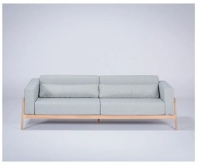 Niebieskoszara sofa z konstrukcją z drewna dębowego Gazzda Fawn, 240 cm