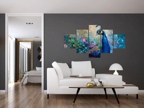 Obraz - Malowanie pawia (125x70 cm)