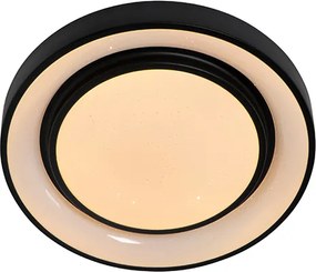 Nowoczesna lampa sufitowa czarna 38 cm z LED i RGB - Jochie