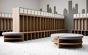 Siedzisko do szafek szatniowych Blox - dostawka do szatni dziecięcej, index BOX-SZT-S