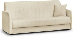 Sofa z Funkcją Spania PORTO Wersalka Dwuosobowa Rozkładana Jasnobeżowa Boucle Nowoczesna do Salonu