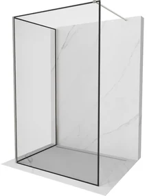 Mexen Kioto ścianka prysznicowa Walk-in 100 x 80 cm, czarny wzór, nikiel szczotkowany - 800-100-212-97-70-080