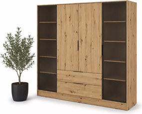 Szafa Tetrix 4D 206cm LED garderoba szkło szuflady