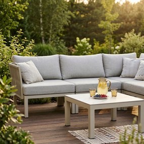 Modułowy zestaw mebli ogrodowych beżowy