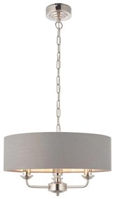 Endon 94377 - Żyrandol na łańcuchu HIGHCLERE 3xE14/40W/230V szary/chrom błyszczący