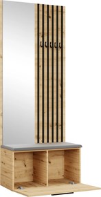 Masseno Garderoba MODULO 80,6/204/40 cm do Przedpokoju Nowoczesna Dąb Artisan