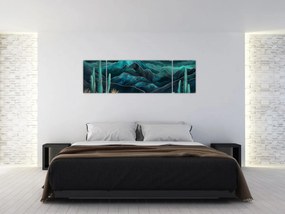 Obraz - Turkusowa noc (170x50 cm)