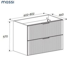 Szafka wisząca podumywalkowa czarna mat 80 x 46 cm ASTROS Black