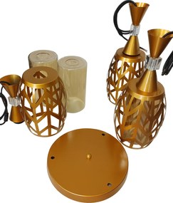 Lampa sufitowa metalowa loft klosz wisząca AT12-3SZ-Gold