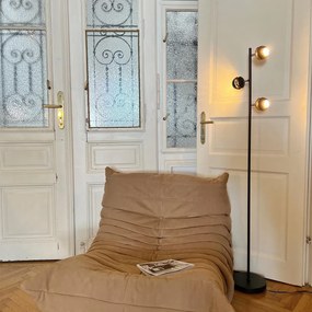 Inteligentna lampa podłogowa czarna ze złotym wnętrzem, w tym 3 Wi-Fi GU10 - Buell Nowoczesny Oswietlenie wewnetrzne