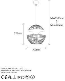 Lampa wisząca w kolorze złota z metalowym kloszem ø 30 cm Telmander – Opviq lights