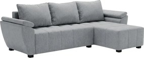 Rozkładana narożna sofa LIVARO 251x140 cm, jasnoszara, uniwersalna