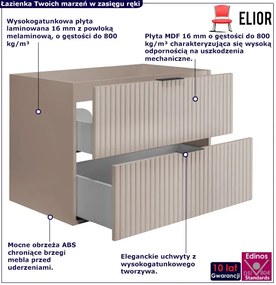 Szafka kaszmirowa łazienkowa z szufladami 80 cm G6-C08