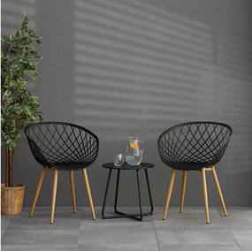 Krzesło ogrodowe 62x80x57 cm czarne Zestaw 6 sztuk