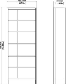 Regał na książki Madrid, jackson hickory