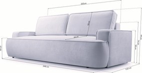 Masseno Sofa SOLO z funkcją spania i pojemnikiem na pościel, Rozkładana sofa - Beżowy, GERRA 15