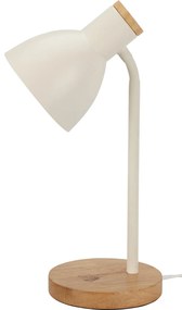 Lampka na biurko w skandynawskim stylu, drewniana podstawa, 14 x 36 cm